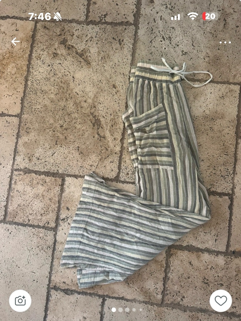 Striped Green and Cream Kids Lounge Pants